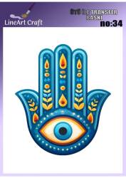 Etnik Fatma Ana Desenli Kumaş Transfer Kağıdı LNT-K034 (20x20 cm) - Line Art