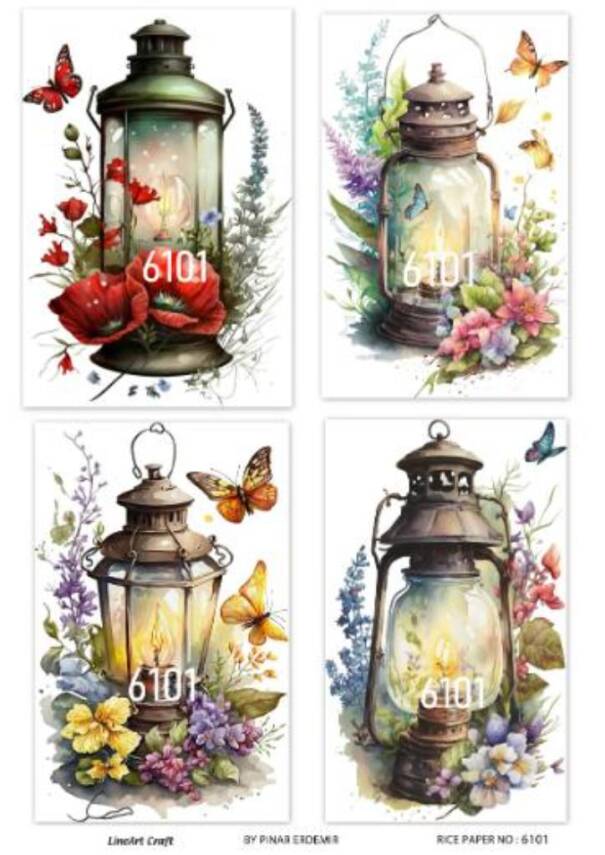 Fener ve Kelebek Desenli Pirinç Dekopaj Model : 6101 - 1