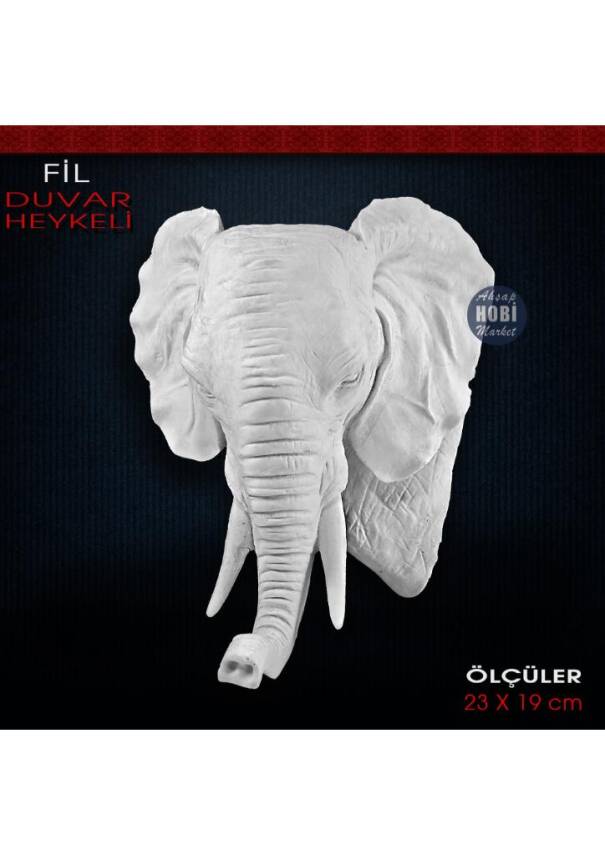 Fil Duvar Heykeli (23x19 cm) Ham Polyester - 1