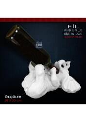 Fil Figürlü Şaraplık Şişe Tutucu (28x23 cm) Ham Polyester - Tual Hobi Sanat (1)