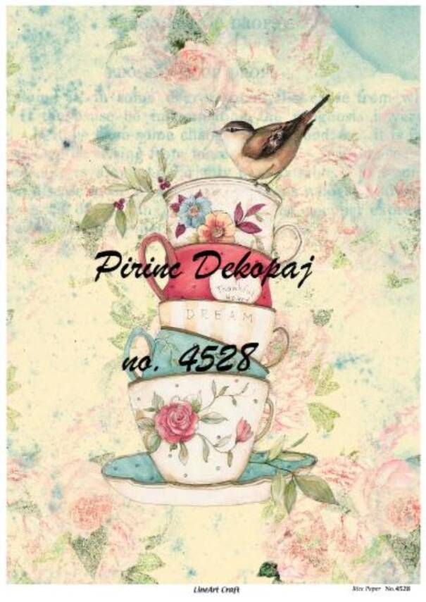 Fincanlı Desenli Pirinç Dekopaj Model : 4528 - 1