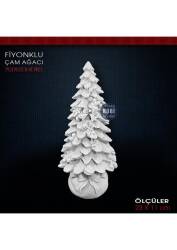 Fiyonklu Çam Ağacı Biblo Heykel (23x11cm) Ham Polyester - Tual Hobi Sanat