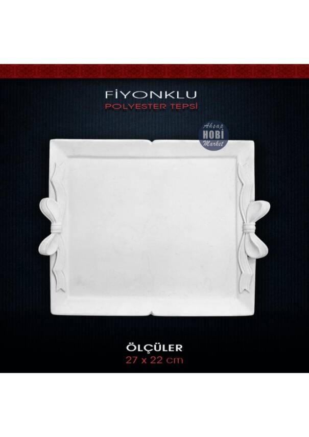 Fiyonklu Dikdörtgen Tepsi (27x22 cm) Ham Polyester - 1