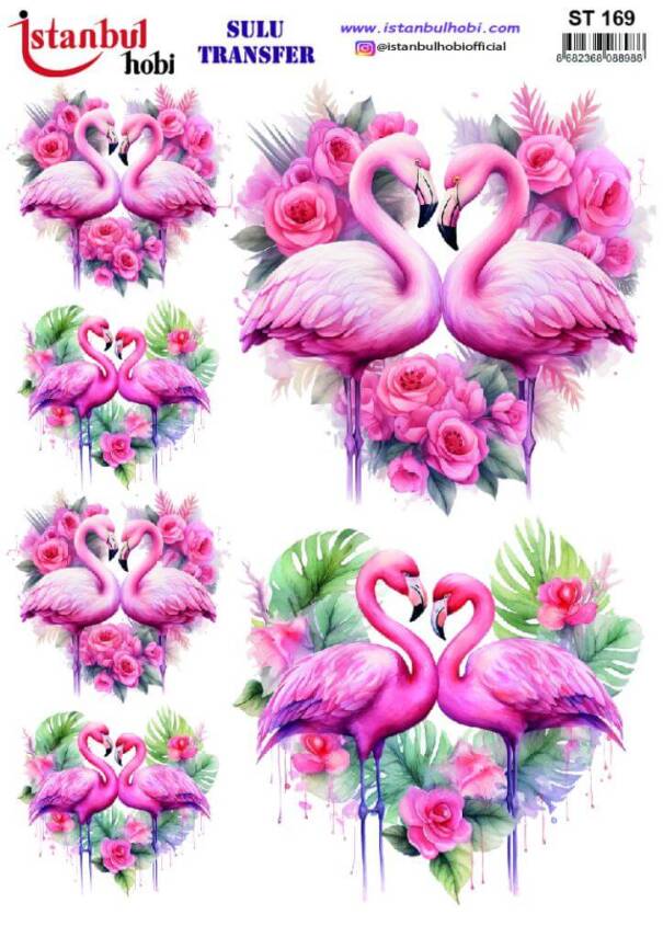 Flamingo Desenli Sulu Transfer Kağıdı STI-169 - 1