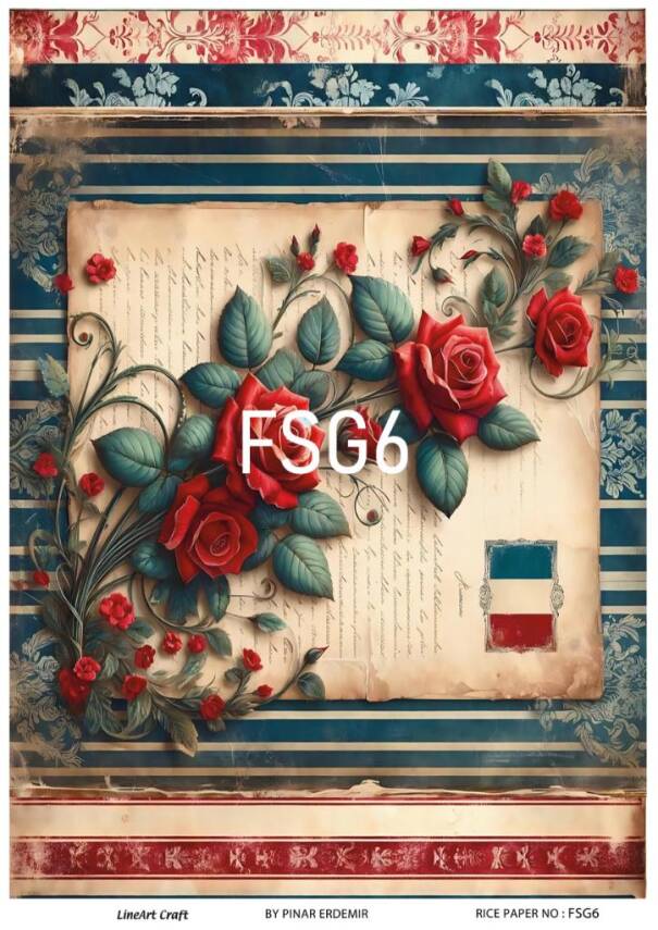 Fransız Gülü Desenli Pirinç Dekopaj Model : FSG006 - 1