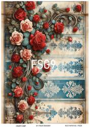 Fransız Gülü Desenli Pirinç Dekopaj Model : FSG009 - Line Art