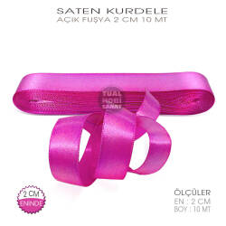 Fuşya Renkli Saten Kurdele (Genişlik 2 cm) 10 Metre - Kopya - Tual Hobi Sanat