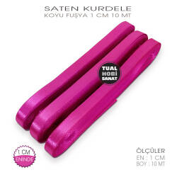 Fuşya Saten Kurdele (Genişlik 1 cm) 10 Metre - Tual Hobi Sanat