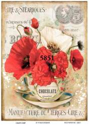 Gelincik Desenli Pirinç Dekopaj Model : 5851 - Line Art