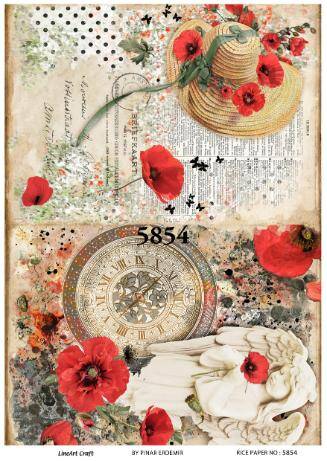 Gelincik Desenli Pirinç Dekopaj Model : 5854 - 1