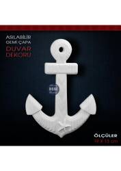 Gemi Çapa Duvar Dekoru (19x13 cm) Ham Polyester - Tual Hobi Sanat