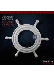 Gemi Dümeni Duvar Dekoru (23x23 cm) Ham Polyester - Tual Hobi Sanat