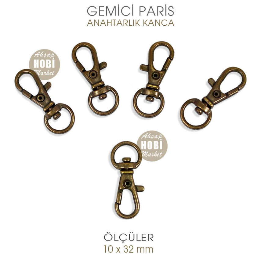 Gemici Paris Kanca Antik (10x32 mm) Anahtarlık Kancası - 1