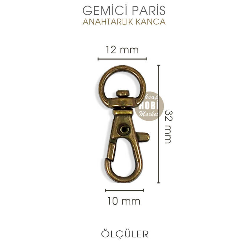 Gemici Paris Kanca Antik (10x32 mm) Anahtarlık Kancası - 2