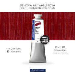 Genova Art 01 Crimson Red (Crimson Kırmızı) Yağlı Boya 37 ml - Genova Art