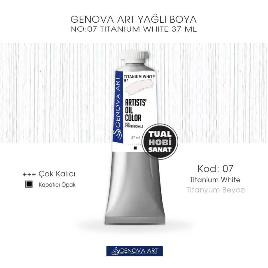 Genova Art 07 Titanium White (Titanyum Beyazı) Yağlı Boya 37 ml - 1
