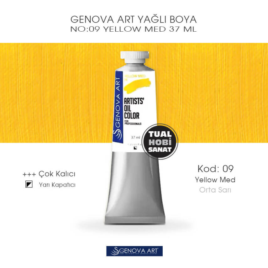 Genova Art 09 Yellow Med (Orta Sarı) Yağlı Boya 37 ml - 1