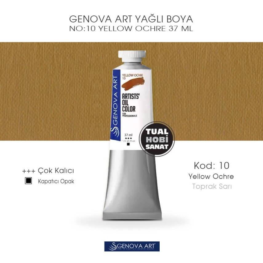 Genova Art 10 Yellow Ochre (Toprak Sarı) Yağlı Boya 37 ml - 1