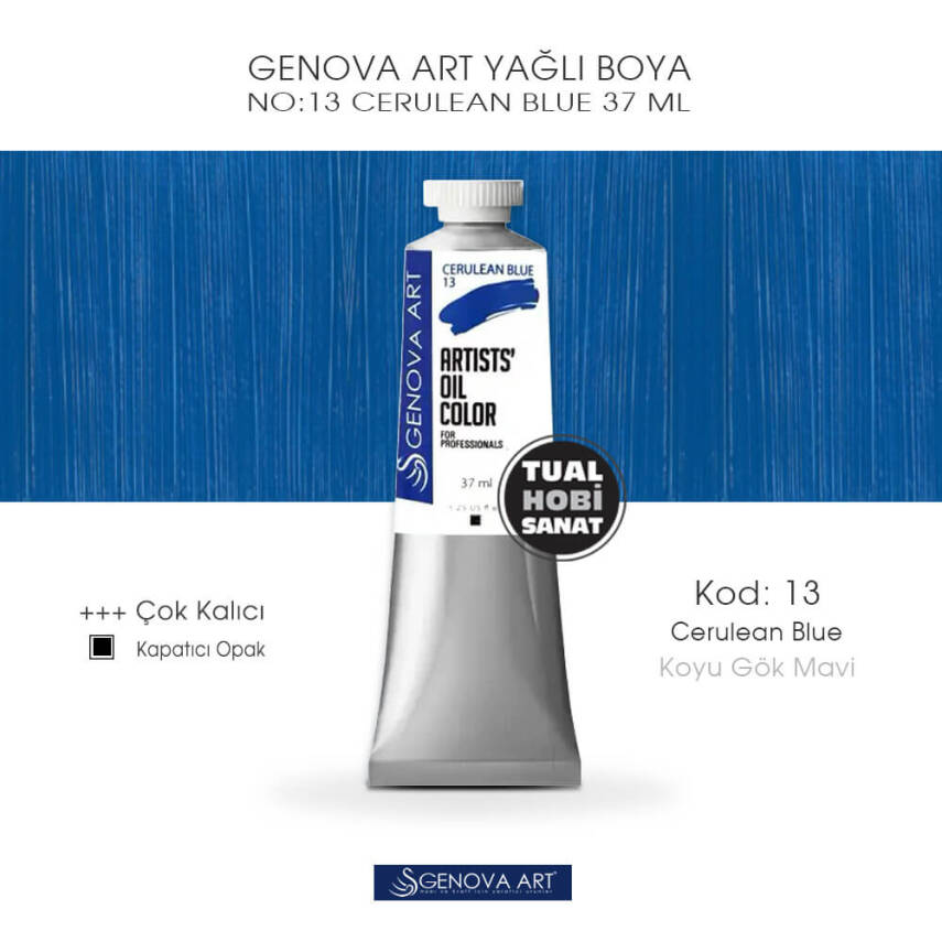 Genova Art 13 Cerulean Blue (Koyu Gök Mavi) Yağlı Boya 37 ml - 1