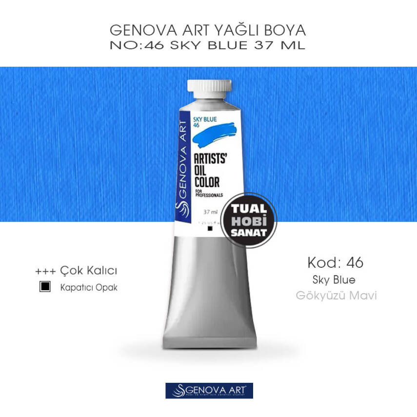 Genova Art 46 Sky Blue (Gökyüzü Mavisi) Yağlı Boya 37 ml - 1