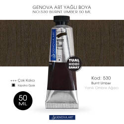 Genova Art 530 Burnt Umber (Yanık Ombre Ağacı) Yağlı Boya 50 ml - Genova Art