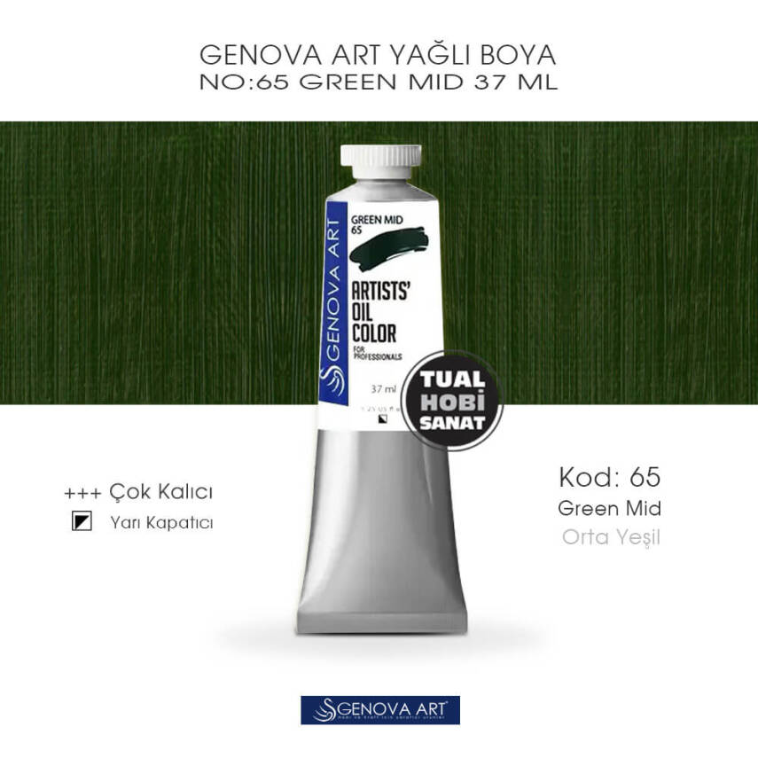 Genova Art 65 Green Mid (Orta Yeşil) Yağlı Boya 37 ml - 1