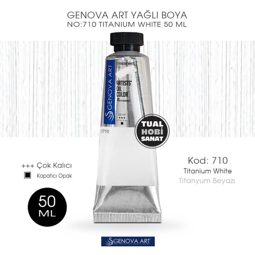 Genova Art 710 Titanium White (Titanyum Beyazı) Yağlı Boya 50 ml - 1