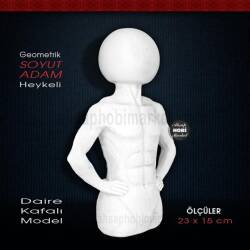 Geometrik Adam Biblo Heykeli Polyester (23x15cm) Daire Kafalı Model - Tual Hobi Sanat
