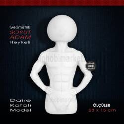 Geometrik Adam Biblo Heykeli Polyester (23x15cm) Daire Kafalı Model - Tual Hobi Sanat (1)