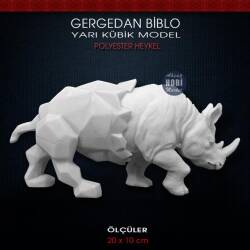 Gergedan Biblo Yarı Kübik (20x10 cm) Ham Polyester - Tual Hobi Sanat (1)