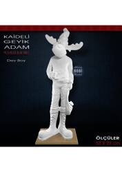 Geyik Adam Heykeli Dev Boy (63x26 cm) Ham Polyester - Tual Hobi Sanat