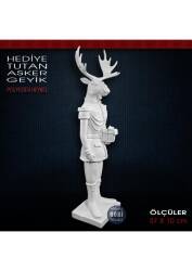 Geyik Asker Biblo Hediye Paketi Tutan (37x10 cm) Ham Polyester - Tual Hobi Sanat (1)