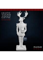 Geyik Asker Biblo Hediye Paketi Tutan (37x10 cm) Ham Polyester - Tual Hobi Sanat