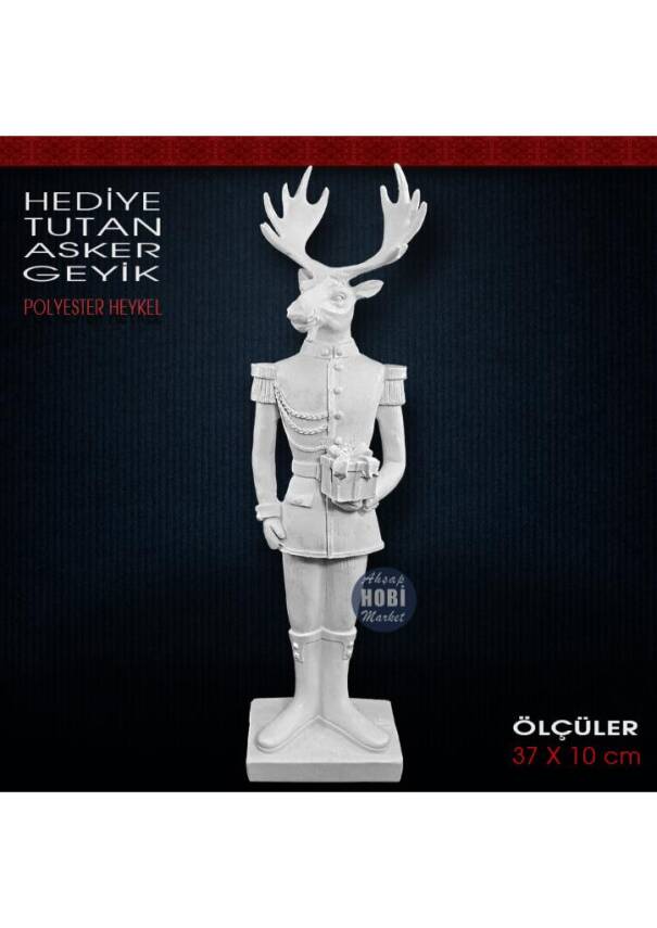 Geyik Asker Biblo Hediye Paketi Tutan (37x10 cm) Ham Polyester - 1