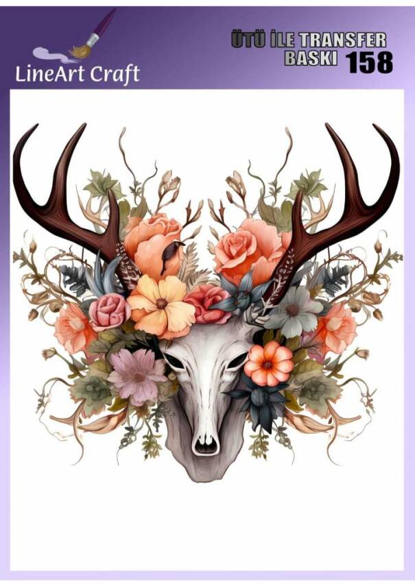 Geyik Desenli Kumaş Transfer Kağıdı LNT-K158 (20x20 cm) - 1
