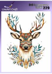 Geyik Desenli Kumaş Transfer Kağıdı LNT-K229 (20x20 cm) - Line Art