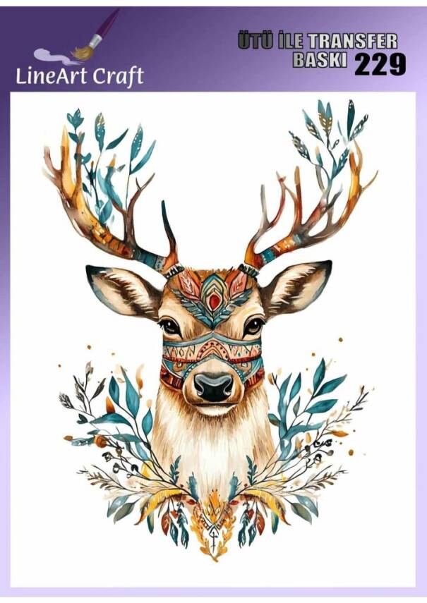 Geyik Desenli Kumaş Transfer Kağıdı LNT-K229 (20x20 cm) - 1