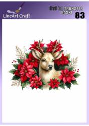 Geyik ve Çiçek Desenli Kumaş Transfer Kağıdı LNT-K083 (20x20 cm) - Line Art