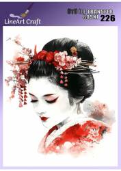 Geyşa Kadın Desenli Kumaş Transfer Kağıdı LNT-K226 (20x20 cm) - Line Art