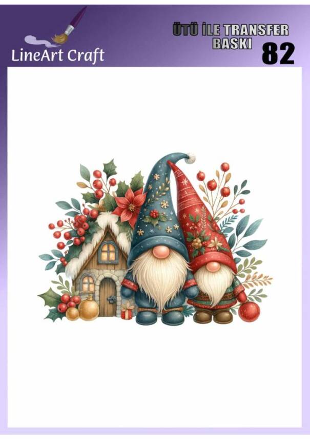 Gnome Cüce Desenli Kumaş Transfer Kağıdı LNT-K082 (20x20 cm) - 1