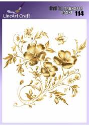 Gold Çiçek Desenli Kumaş Transfer Kağıdı LNT-K114 (20x20 cm) - Line Art