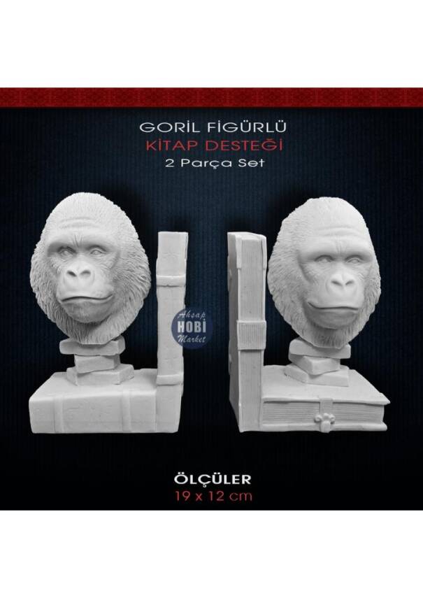 Goril Figürlü Kitap Desteği Seti (2 Parça) - 1