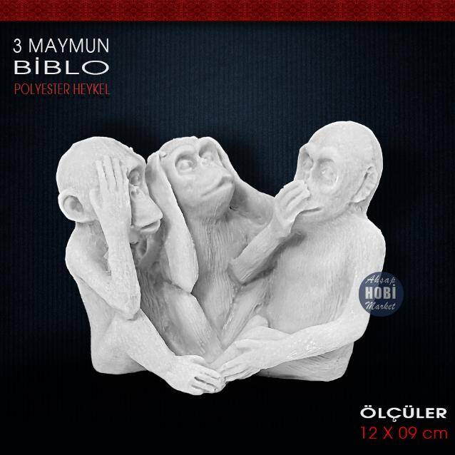 Görmedim Duymadım Bilmiyorum Maymunlar (12x9 cm) - 1