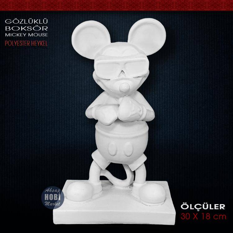 Gözlüklü Boksör Mickey Biblo (30x18 cm) Ham Polyester - 1