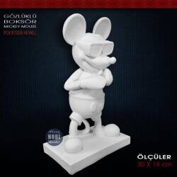 Gözlüklü Boksör Mickey Biblo (30x18 cm) Ham Polyester - Tual Hobi Sanat (1)