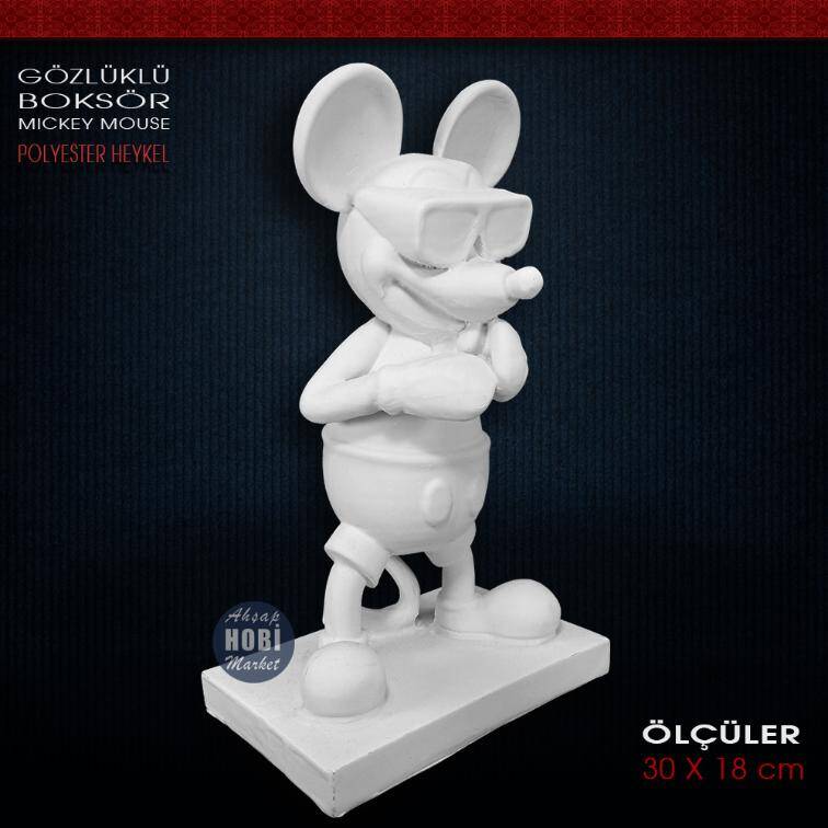Gözlüklü Boksör Mickey Biblo (30x18 cm) Ham Polyester - 2