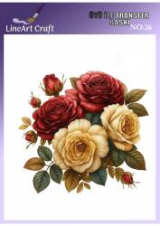 Gül Desenli Kumaş Transfer Kağıdı LNT-K026 (20x20 cm) - Line Art