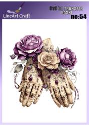 Gül Desenli Kumaş Transfer Kağıdı LNT-K054 (20x20 cm) - Line Art