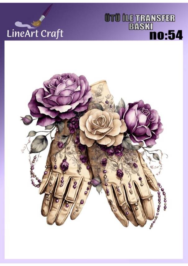 Gül Desenli Kumaş Transfer Kağıdı LNT-K054 (20x20 cm) - 1