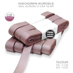 Gül Kurusu Grogren Kurdele (Genişlik 2 cm) 10 Metre - Tual Hobi Sanat
